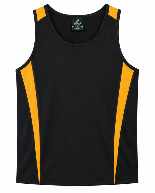 Aussie Pacific Men's Eureka Singlet — BLACK/GOLD