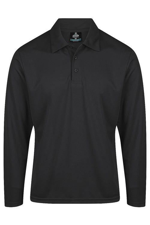 Aussie Pacific Men's Botany Long Sleeve Polo — BLACK
