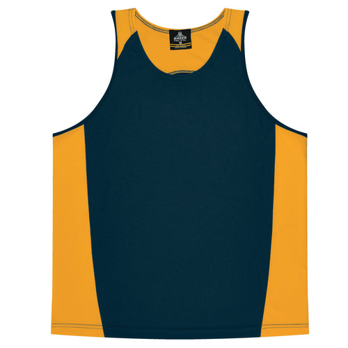 Aussie Pacific Kids Premier Singlet — Navy/Gold
