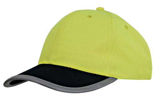 Headwear Luminescent Safety Cap with Reflective Trim