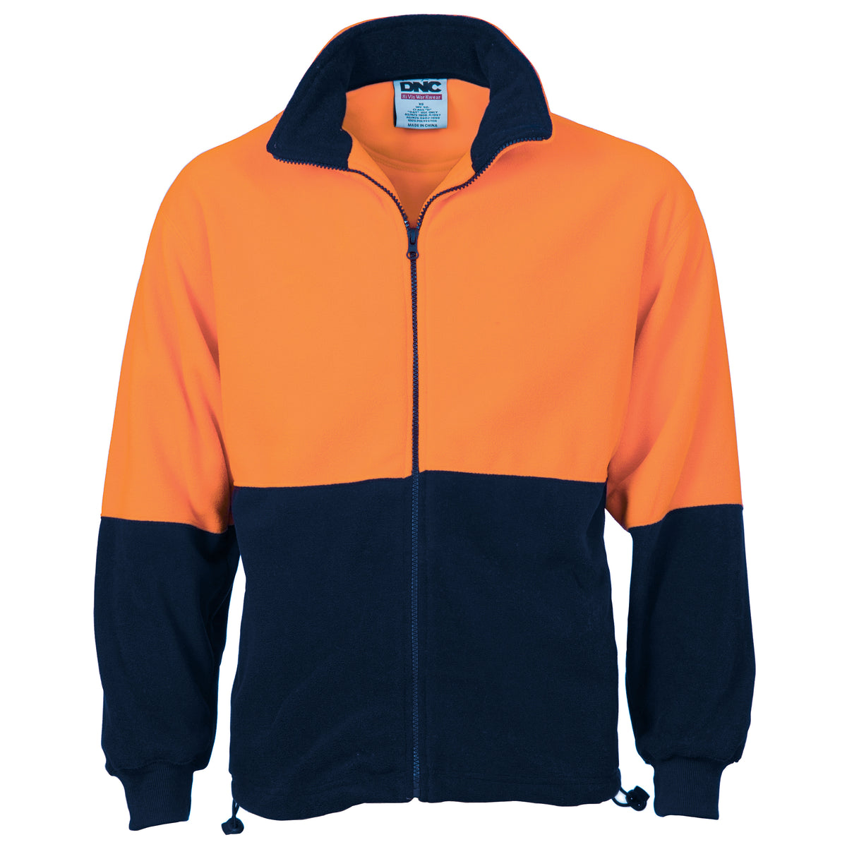 DNC HiVis Two Tone Full Zip Polar Fleece — Orange/Navy