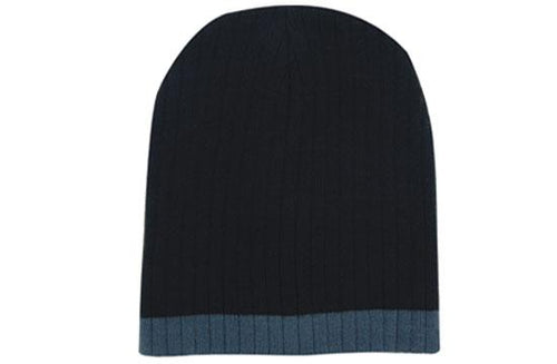 Headwear Two Tone Cable Knit Beanie