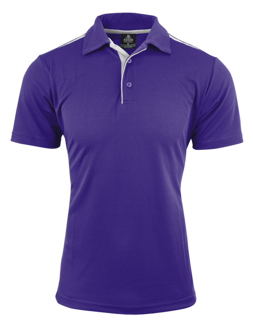 Aussie Pacific Paterson Men's Polo — PURPLE/WHITE