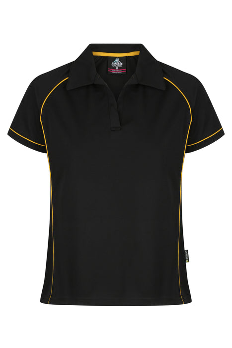 Aussie Pacific Endeavour Women's Polo — BLACK/GOLD