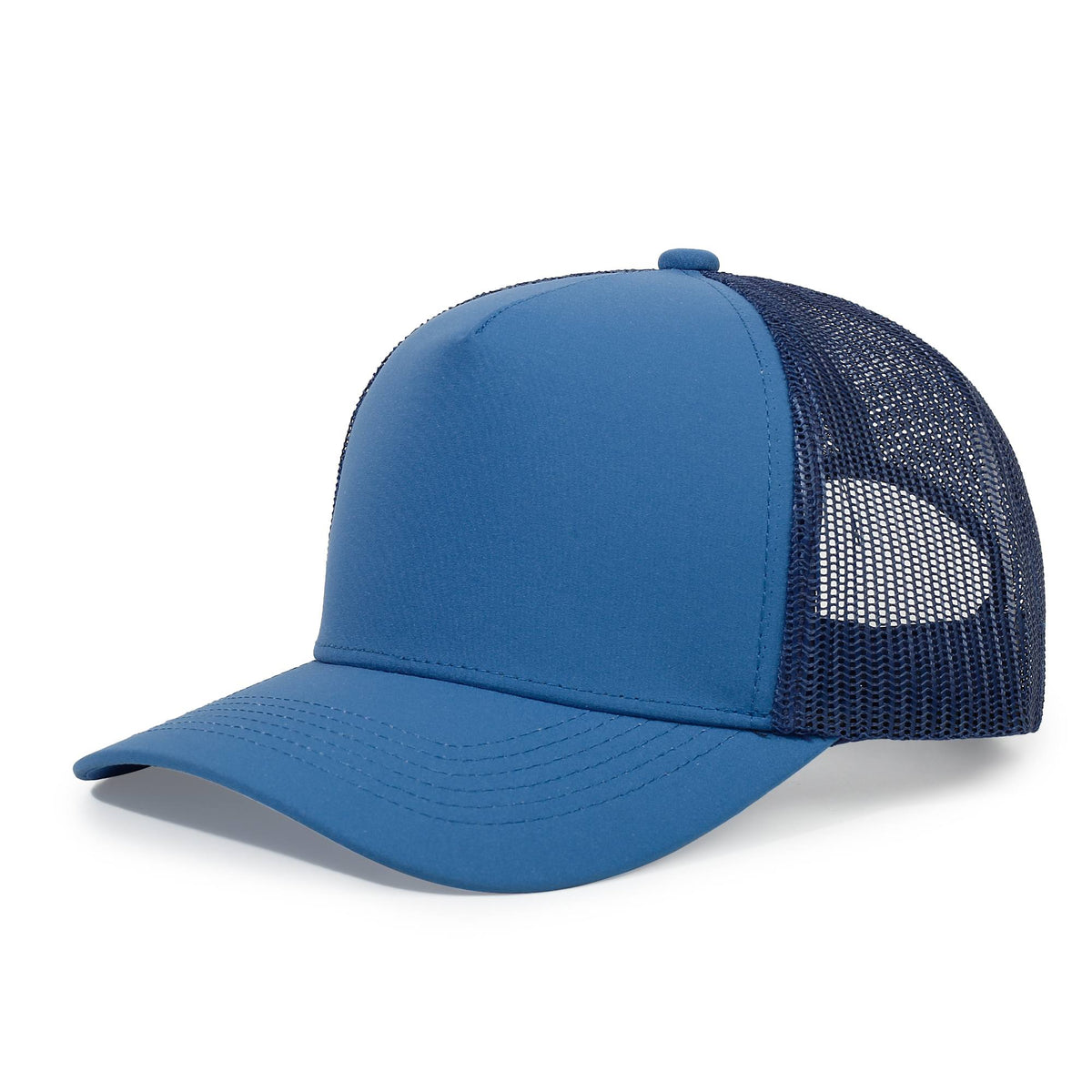 RAMO C003HY polyester trucker cap — Navy/Teal front