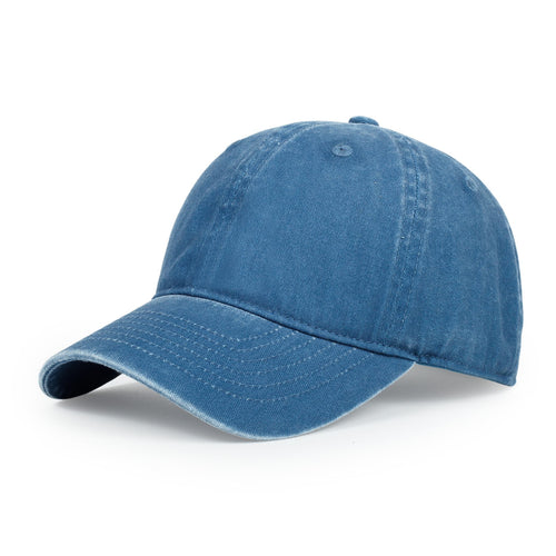 RAMO Washed Unstructured Cotton Cap — French Blue Faded