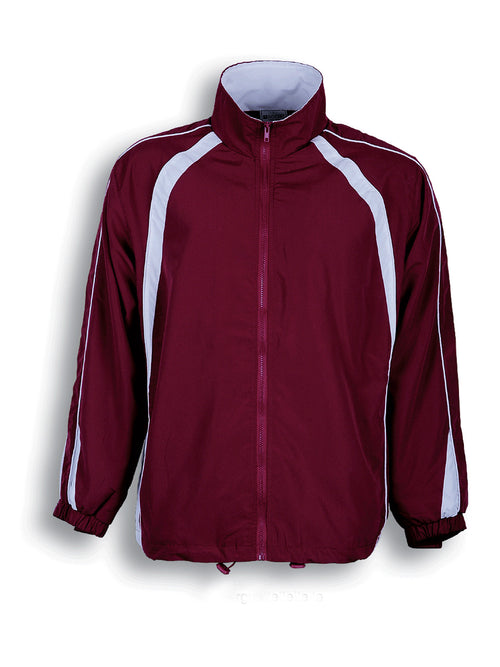 Bocini Kids Track Suit Jacket With Contrast Panels — Burgundy / White