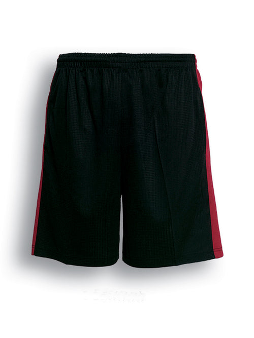 Bocini Unisex Soccer Panel Shorts — Black / Red