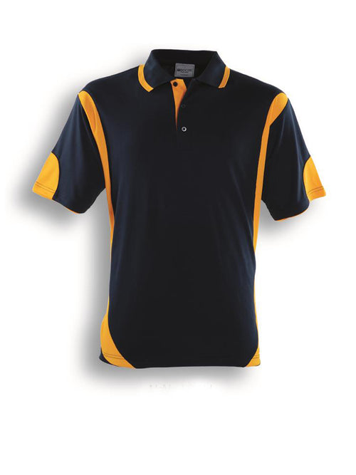 Bocini Unisex Breezeway Contrast Polo — Navy / Gold