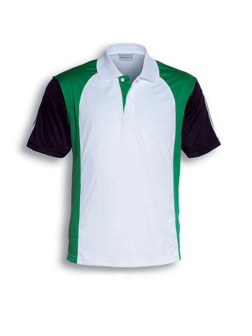 Bocini Unisex Breezeway Three Tone Polo — White / Kg / Black