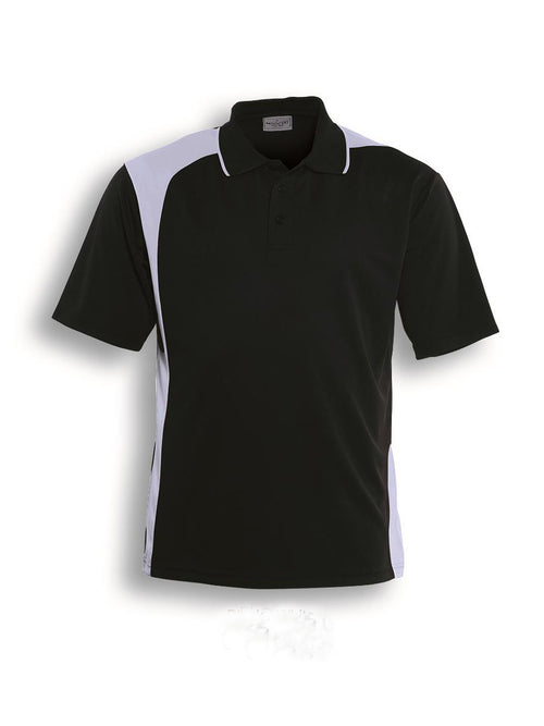 Bocini Unisex Asymmetrical Polo — Black / White