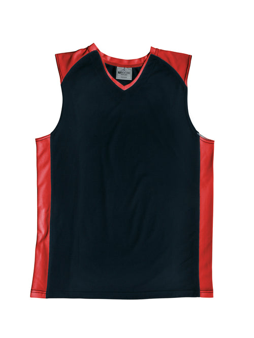 Bocini Kids Basketball Singlet — Black / Red