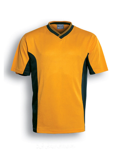 Bocini Unisex Soccer Panel Jersey — Gold / Bottle Green
