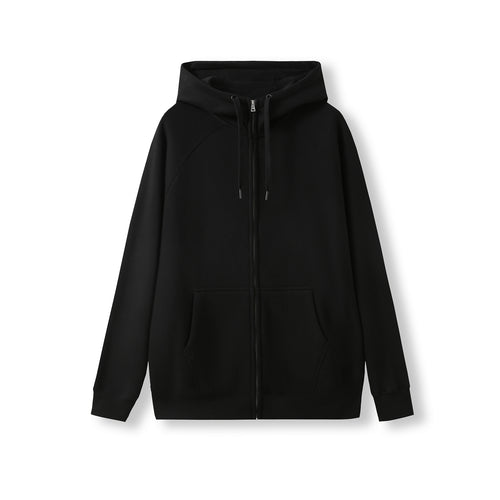 RAMO Men’s Cotton Care Kangaroo Pocket Zipper Hoodie — Black