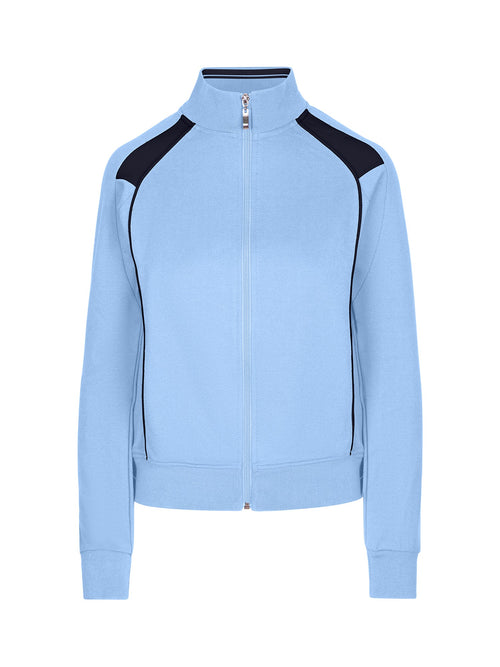 RAMO Women’s Unbrushed Contrast Jacket — Sky Blue/Navy