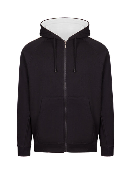RAMO Men’s Unbrushed Stripe Sleeve Hoodie — Black/White