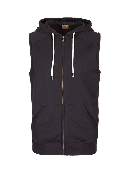 RAMO Men’s Heather Sleeveless Zip Hoodies - Greatness Range — Black