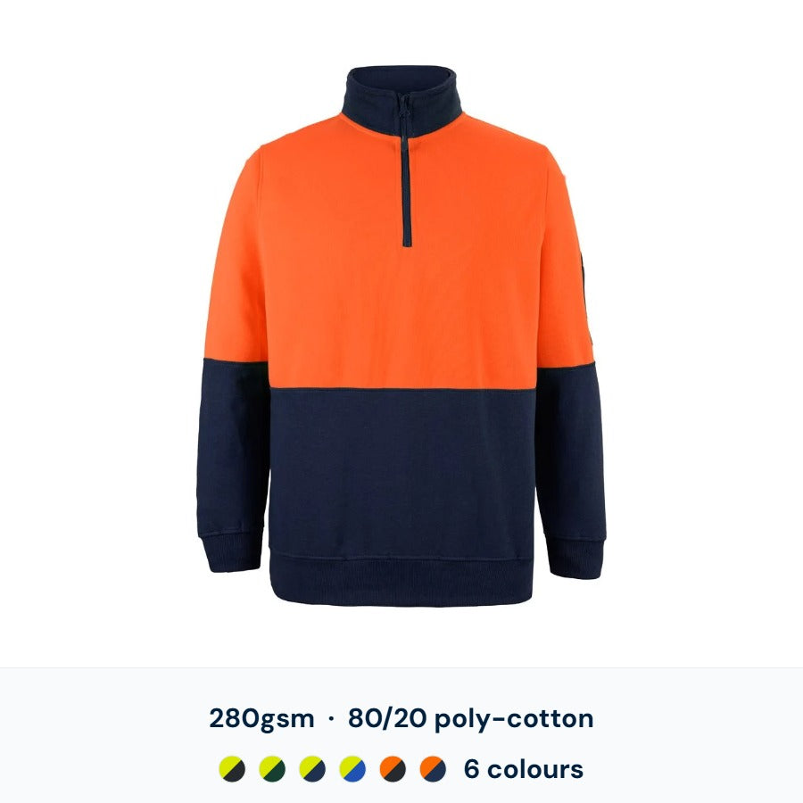 JB's Wear Hi Vis 1/2 Zip Fleecy — Custom Logo