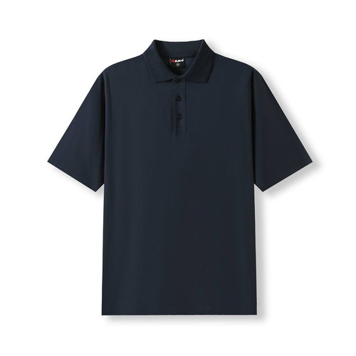 RAMO Men's 100% Cotton Jersey Polo — Navy Blue