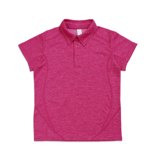 RAMO Kids’ Challenger 100% polyester Polo — Hot Pink Marl