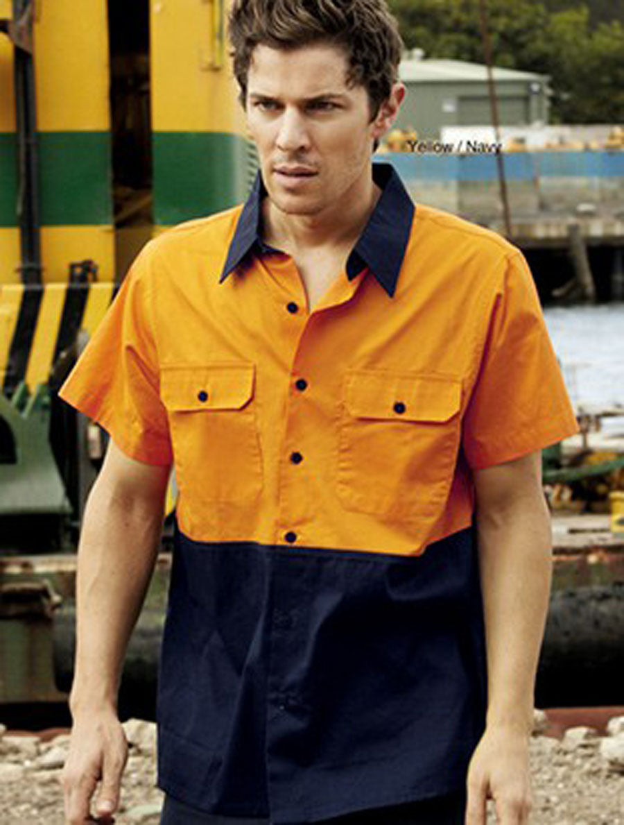 Bocini Unisex Hi-Vis Cotton Twill Shirt S/S SS1012 – official style overview