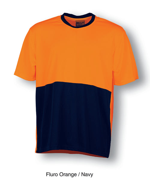 Bocini Unisex Hi-Vis Safety Tee — Orange / Navy