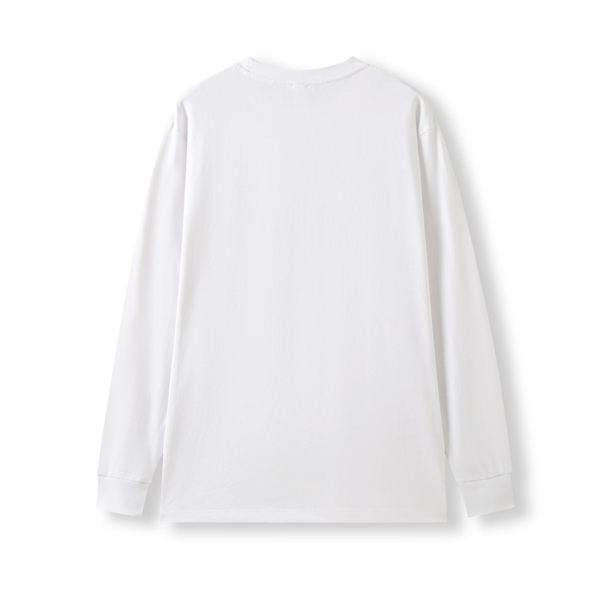 RAMO T222LS Unisex Cotton Long Sleeve Tee — White back