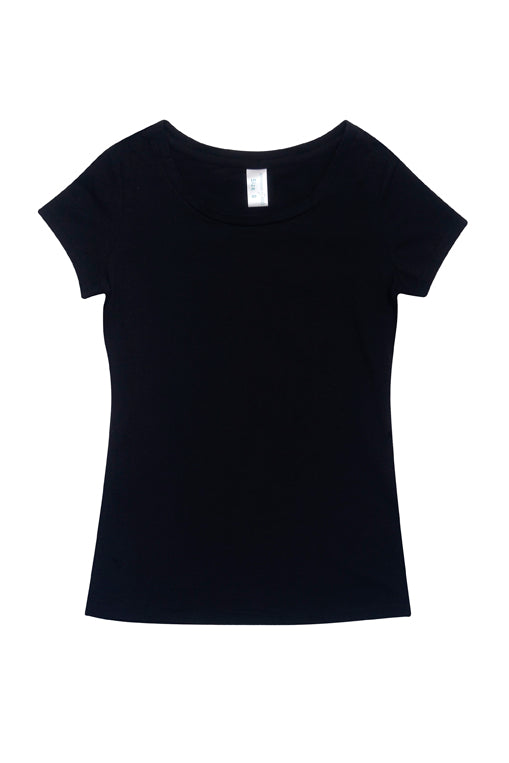 RAMO T501LD Women’s Cotton/Spandex T-shirt — Black front