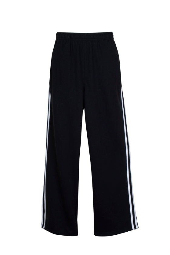 RAMO TR01MN Men’s Striped Track Pants — Black/White front