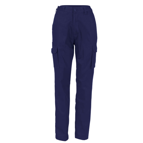 DNC Ladies Cotton Drill Cargo Pants — Navy