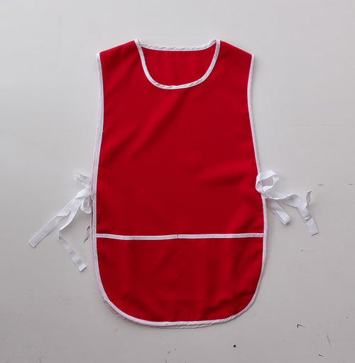 Bocini Polyester Drill Popover Apron - With Pocket — Red