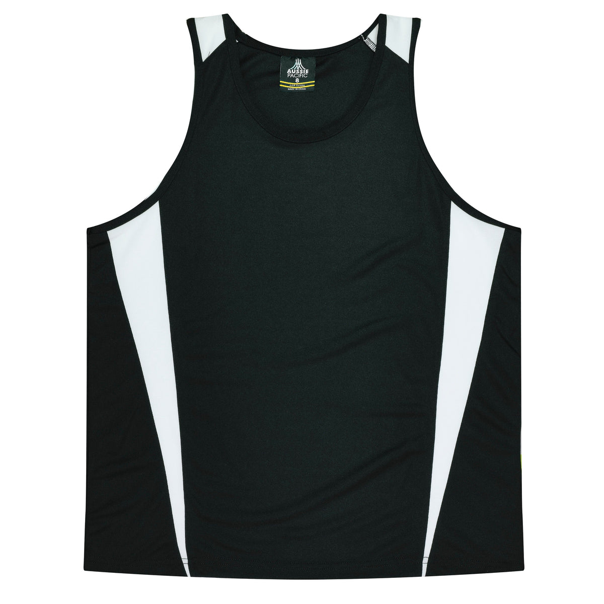 Aussie Pacific 3104 Kids' Eureka Singlet — BLACK/WHITE