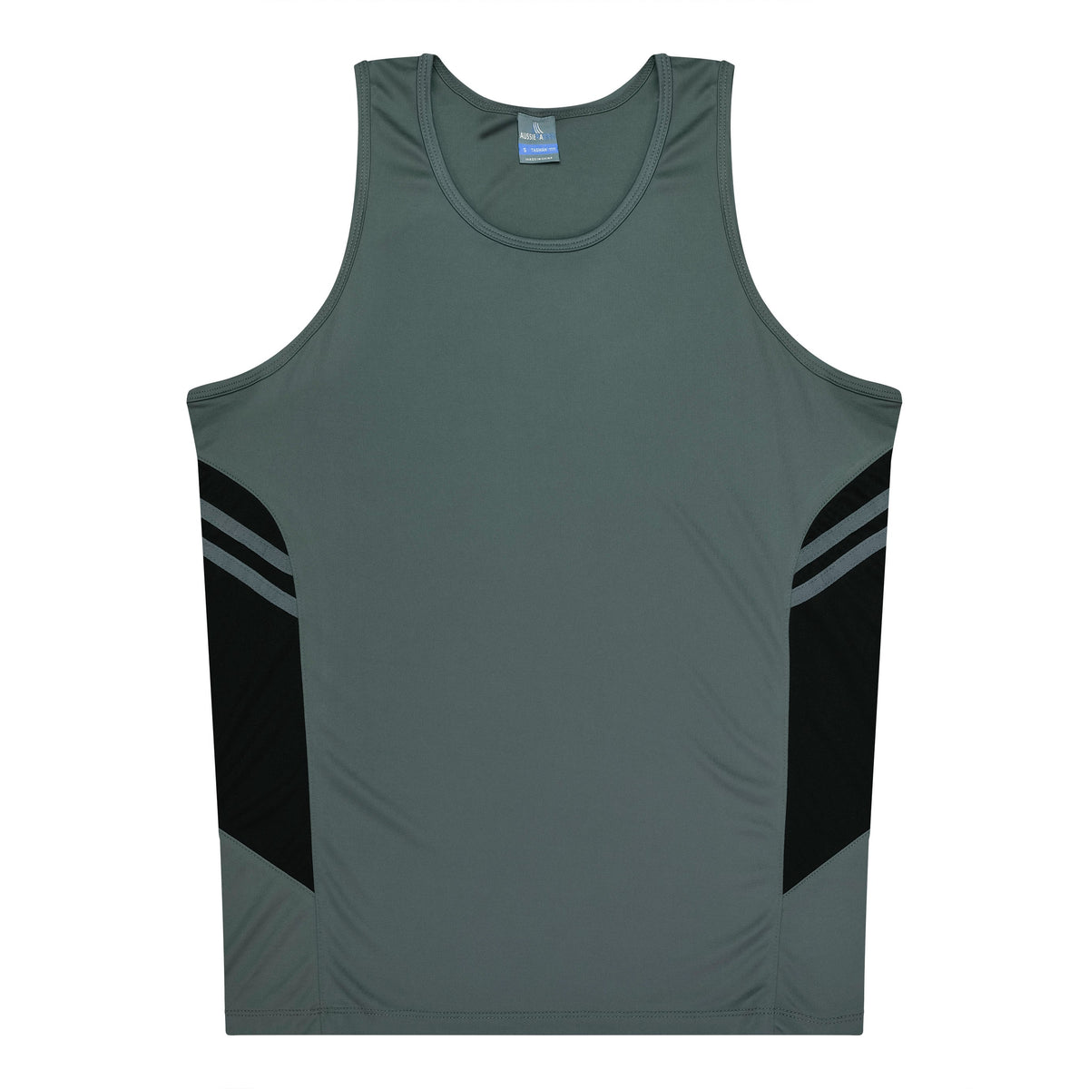 Aussie Pacific 3111 Kids' Tasman Singlet — ASHE/BLACK