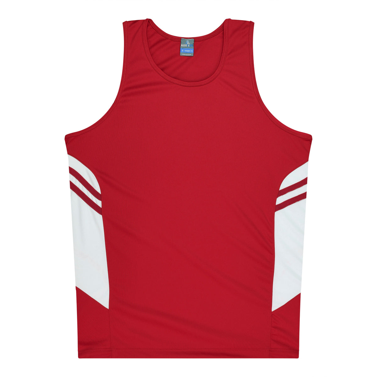 Aussie Pacific 3111 Kids' Tasman Singlet — RED/WHITE