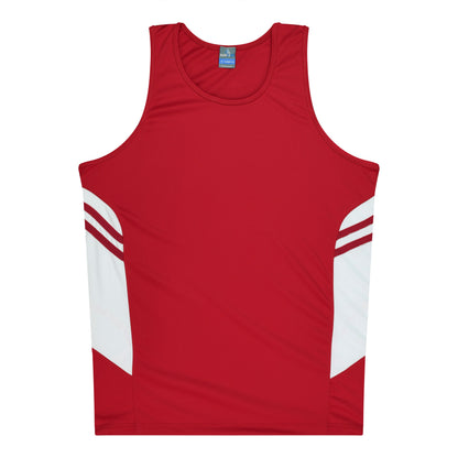 Aussie Pacific 3111 Kids' Tasman Singlet — RED/WHITE