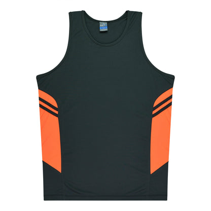 Aussie Pacific 3111 Kids' Tasman Singlet — SLATE/NEON ORANGE