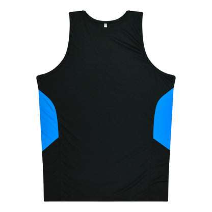 Aussie Pacific 3111 Kids' Tasman Singlet — BLACK/CYAN — additional view 2