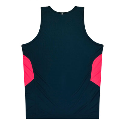 Aussie Pacific 3111 Kids' Tasman Singlet — NAVY/NEON PINK — additional view 2