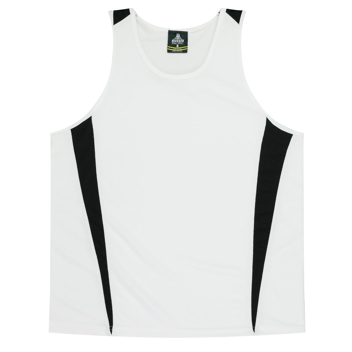 Aussie Pacific 3104 Kids' Eureka Singlet — WHITE/BLACK
