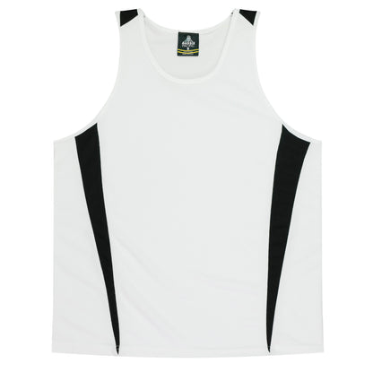 Aussie Pacific 3104 Kids' Eureka Singlet — WHITE/BLACK