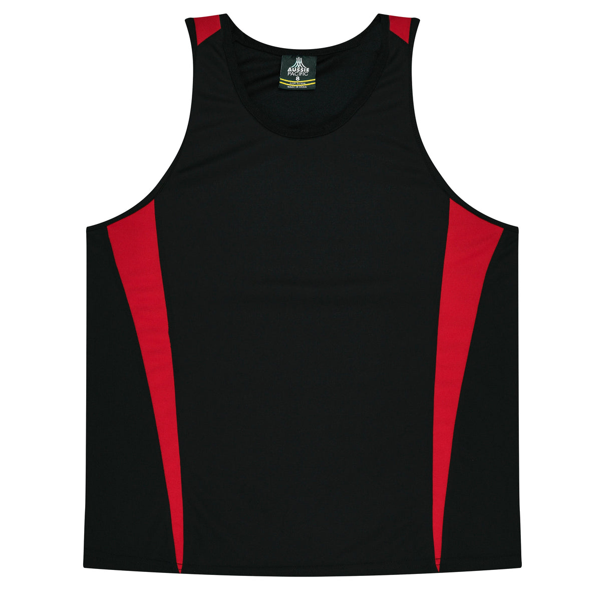 Aussie Pacific 3104 Kids' Eureka Singlet — BLACK/RED