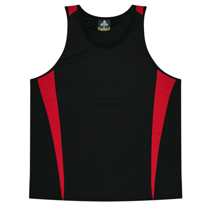 Aussie Pacific 3104 Kids' Eureka Singlet — BLACK/RED