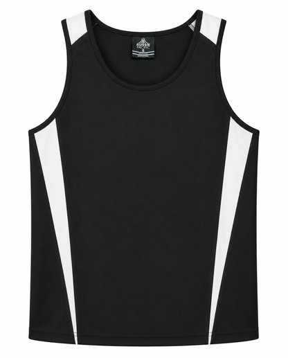 Aussie Pacific 1104 Men's Eureka Singlet — BLACK/WHITE