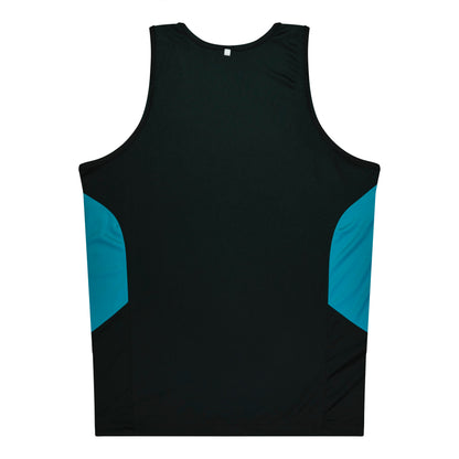Aussie Pacific 3111 Kids' Tasman Singlet — BLACK/TEAL — additional view 2