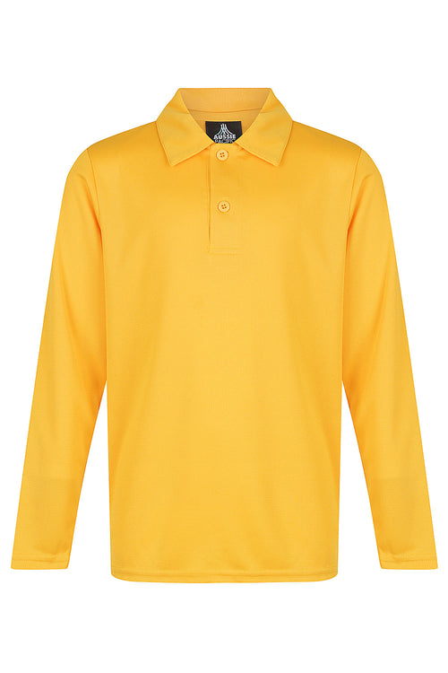 Aussie Pacific Kids' Botany Long Sleeve Polo — GOLD
