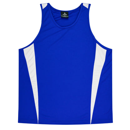 Aussie Pacific 3104 Kids' Eureka Singlet — ROYAL/WHITE