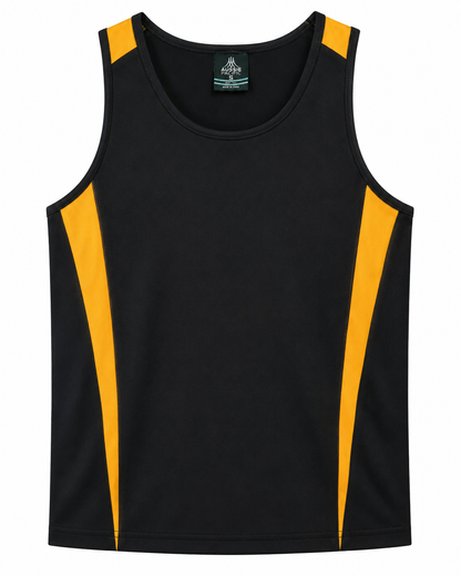 Aussie Pacific 1104 Men's Eureka Singlet — BLACK/GOLD
