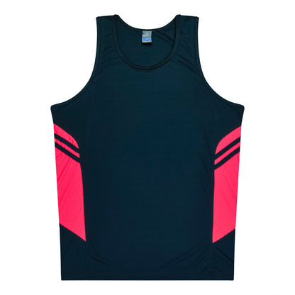 Aussie Pacific 3111 Kids' Tasman Singlet — NAVY/NEON PINK