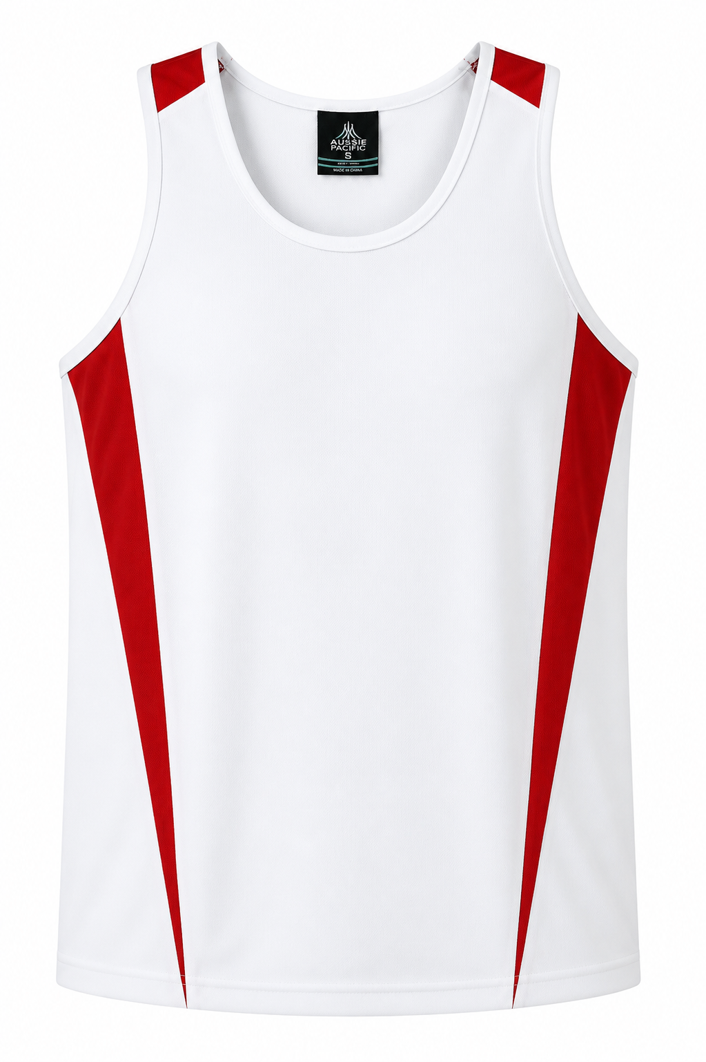 Aussie Pacific 1104 Men's Eureka Singlet — WHITE/RED