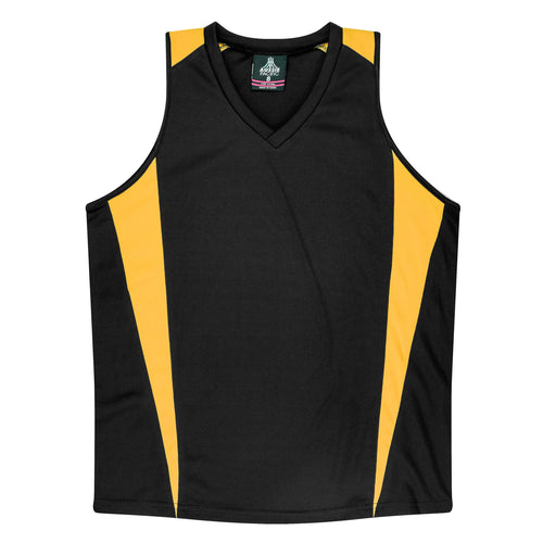 Aussie Pacific Women's Eureka Singlet — BLACK/GOLD